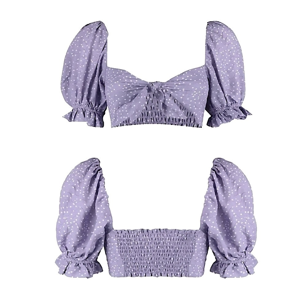 NWT For Love & Lemons - Purple Chelsea Crop Top Sz SMALL - Picture 10 of 10